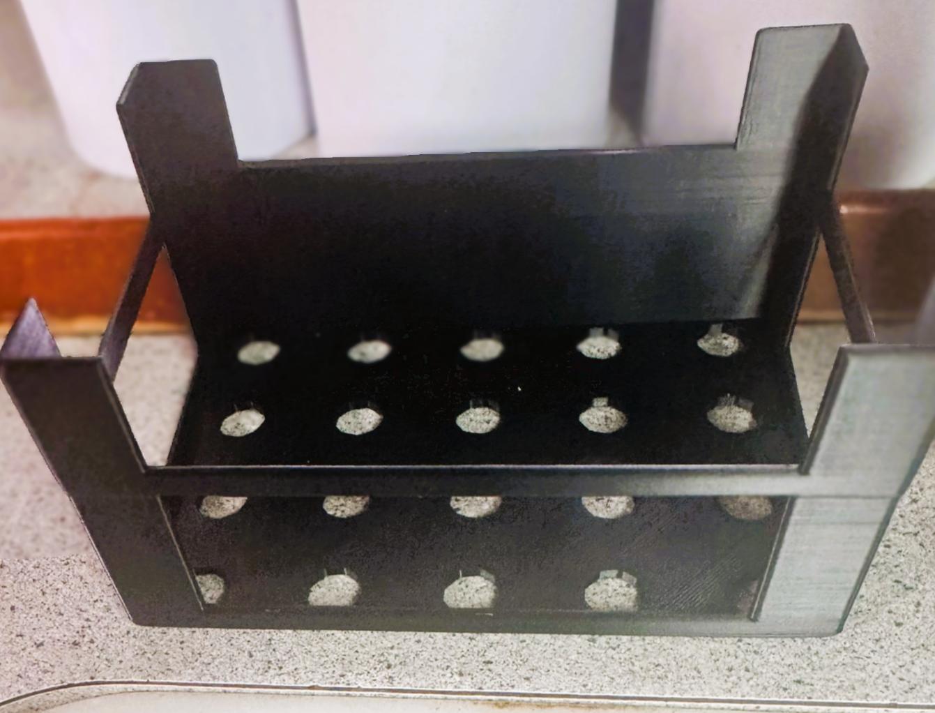 Rear clip of soap dispenser holder mounted in boat galley